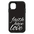 thumbnail image 1 of DistinctInk Custom SKIN / DECAL compatible with OtterBox Defender for iPhone 11 (6.1" Screen) - Faith / Hope / Love - Black & White - Show Your Love of Christ, 1 of 5