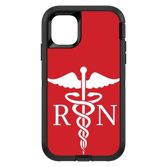 DistinctInk Custom SKIN / DECAL compatible with OtterBox Defender for iPhone 11 (6.1" Screen) - RN Registered Nurse Symbol - Show Your Support for Nurses