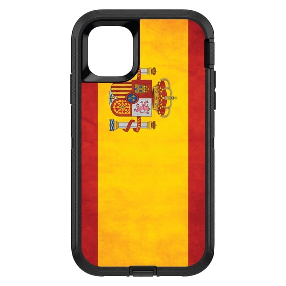 DistinctInk Custom SKIN / DECAL compatible with OtterBox Defender for iPhone 11 Pro (5.8" Screen) - Spain Old Weathered Spanish Flag Red Yellow - Show Your Love of Spain