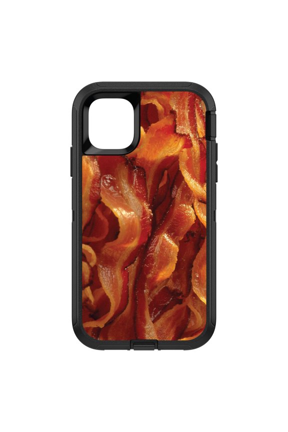Custom SKIN / DECAL compatible with OtterBox Defender for iPhone 11 Pro MAX (6.5" Screen) - Crispy Strips of Bacon - Show Your Love of Bacon