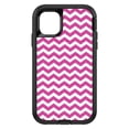 thumbnail image 1 of DistinctInk Custom SKIN / DECAL compatible with OtterBox Defender for iPhone 11 Pro MAX (6.5" Screen) - Hot Pink White Chevron Stripes Wave - Chevron Stripes Pattern, 1 of 5