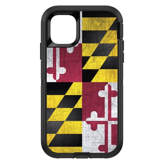 DistinctInk Custom SKIN / DECAL compatible with OtterBox Defender for iPhone 11 Pro MAX (6.5" Screen) - Old Weather Maryland Flag - Show Your Love of Maryland
