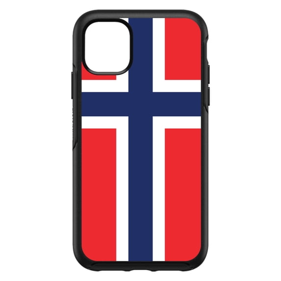 DistinctInk Custom SKIN / DECAL compatible with OtterBox Symmetry for iPhone 11 Pro (5.8" Screen) - Norway Flag Red White Blue - Show Your Love of Norway