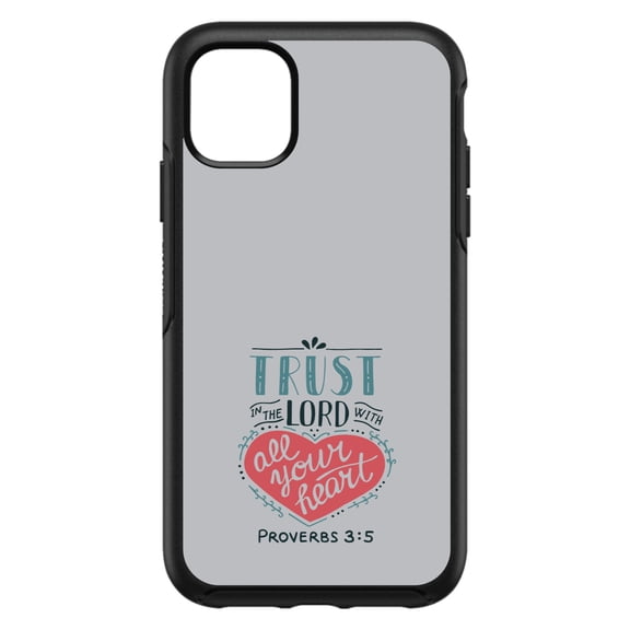 DistinctInk Custom SKIN / DECAL compatible with OtterBox Symmetry for iPhone 11 Pro MAX (6.5" Screen) - Proverbs 3:5 - Trust In The Lord All Your Heart