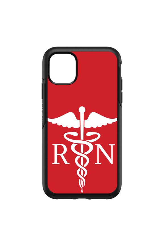 Custom SKIN / DECAL compatible with OtterBox Symmetry for iPhone 11 Pro MAX (6.5" Screen) - RN Registered Nurse Symbol - Show Your Support for Nurses