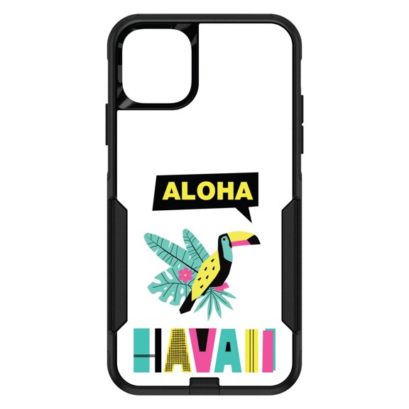 DistinctInk Custom SKIN / DECAL compatible with OtterBox Commuter for iPhone 11 (6.1" Screen) - Summer Graphics - Aloha Hawaii Yellow Teal Pink