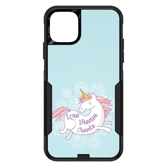 DistinctInk Custom SKIN / DECAL compatible with OtterBox Commuter for iPhone 11 Pro MAX (6.5" Screen) - Flying Unicorn - Love / Dream / Create