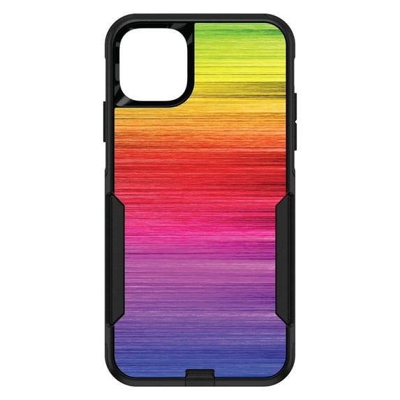 DistinctInk Custom SKIN / DECAL compatible with OtterBox Commuter for iPhone 11 Pro MAX (6.5" Screen) - Rainbow Shimmering Lines