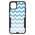thumbnail image 1 of DistinctInk Custom SKIN / DECAL compatible with OtterBox Commuter for iPhone 11 Pro MAX (6.5" Screen) - White Blue Fade Ombré Chevron Stripes, 1 of 5