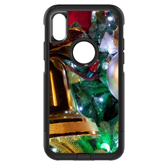 DistinctInk Custom SKIN / DECAL compatible with OtterBox Commuter for iPhone X / XS (5.8" Screen) - Christmas Ornaments Bell - Christmas All Year
