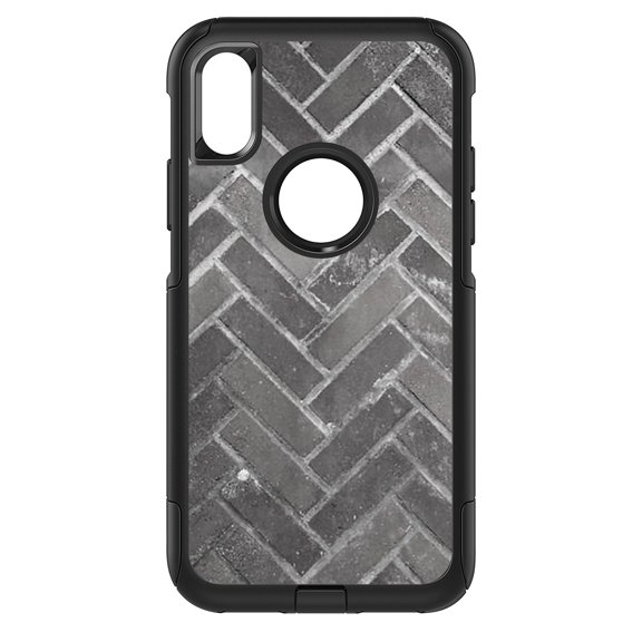 DistinctInk Custom SKIN / DECAL compatible with OtterBox Commuter for iPhone X / XS (5.8" Screen) - Herringbone Brick Floor