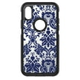 thumbnail image 1 of DistinctInk Custom SKIN / DECAL compatible with OtterBox Commuter for iPhone XR (6.1" Screen) - Blue Grey Damask, 1 of 5