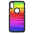 thumbnail image 1 of DistinctInk Custom SKIN / DECAL compatible with OtterBox Commuter for iPhone XR (6.1" Screen) - Rainbow Shimmering Lines, 1 of 5