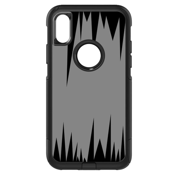 DistinctInk Custom SKIN / DECAL compatible with OtterBox Commuter for iPhone XS MAX (6.5" Screen) - Grey Black Spikes