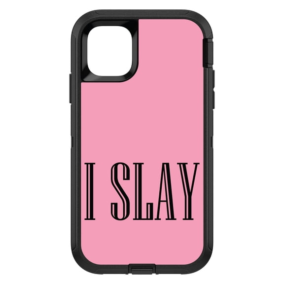 DistinctInk Custom SKIN / DECAL compatible with OtterBox Defender for iPhone 11 Pro (5.8" Screen) - Black Pink "I Slay"