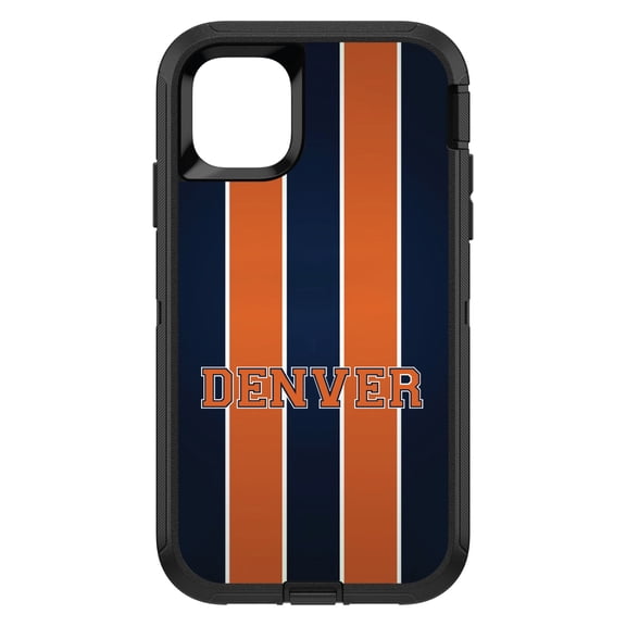 DistinctInk Custom SKIN / DECAL compatible with OtterBox Defender for iPhone 11 Pro (5.8" Screen) - Orange Navy Broncos - Football Team