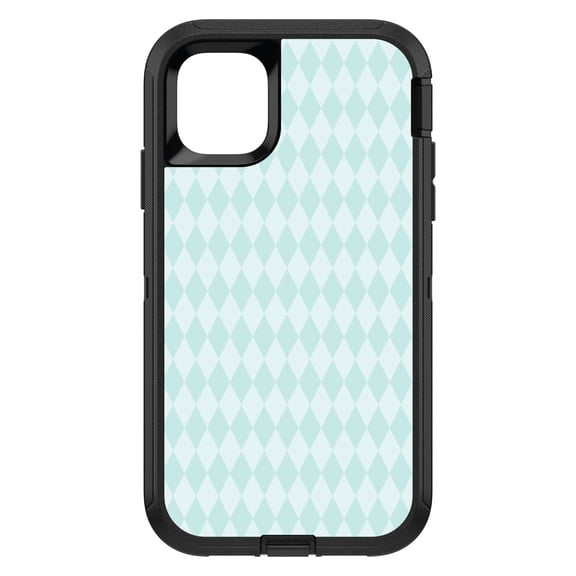 DistinctInk Custom SKIN / DECAL compatible with OtterBox Defender for iPhone 11 Pro (5.8" Screen) - Teal Diamond Pattern