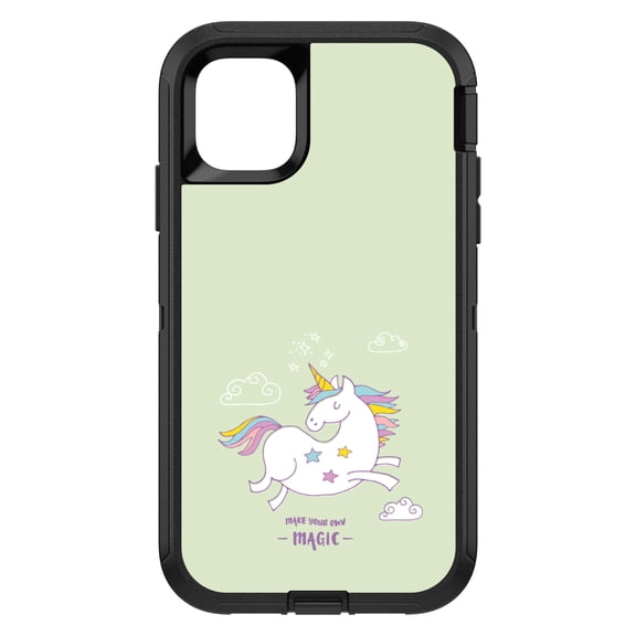 DistinctInk Custom SKIN / DECAL compatible with OtterBox Defender for iPhone 11 Pro (5.8" Screen) - Unicorn - Make Your Own Magic