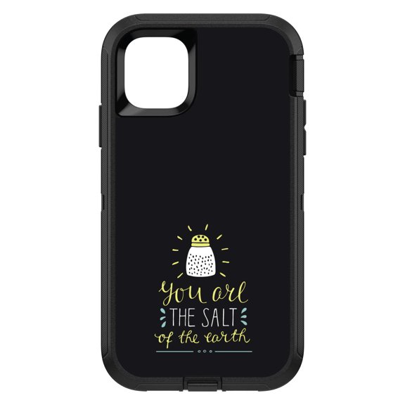 DistinctInk Custom SKIN / DECAL compatible with OtterBox Defender for iPhone 11 Pro (5.8" Screen) - You Are the Salt of the Earth - Black Yellow
