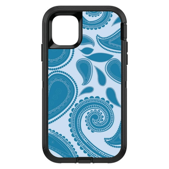DistinctInk Custom SKIN / DECAL compatible with OtterBox Defender for iPhone 11 Pro MAX (6.5" Screen) - Big Blue Paisley
