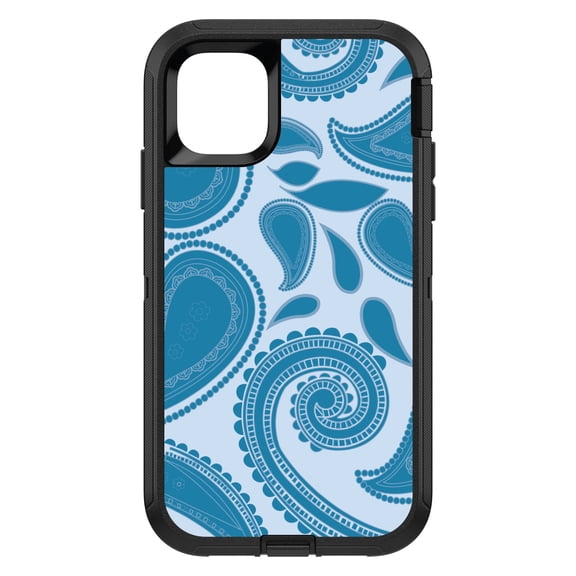 DistinctInk Custom SKIN / DECAL compatible with OtterBox Defender for iPhone 11 Pro MAX (6.5" Screen) - Big Blue Paisley