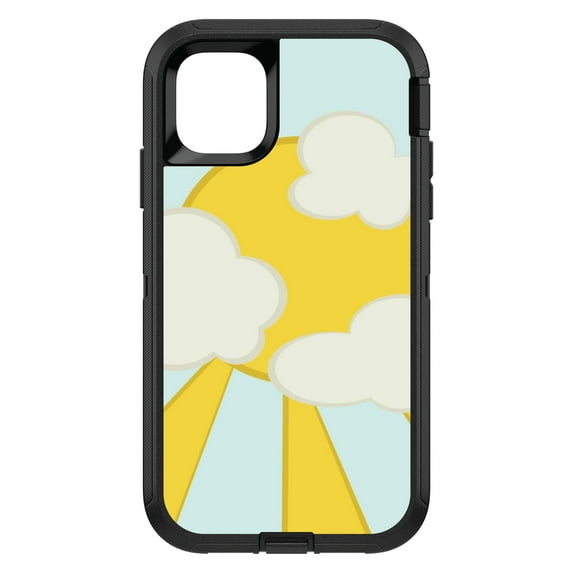 DistinctInk Custom SKIN / DECAL compatible with OtterBox Defender for iPhone 11 Pro MAX (6.5" Screen) - Blue Yellow Sun Sky Clouds