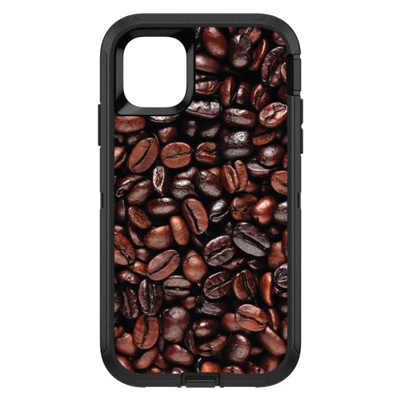 DistinctInk Custom SKIN / DECAL compatible with OtterBox Defender for iPhone 11 Pro MAX (6.5" Screen) - Dark Brown Coffee Beans