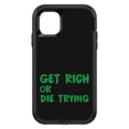 thumbnail image 1 of DistinctInk Custom SKIN / DECAL compatible with OtterBox Defender for iPhone 11 Pro MAX (6.5" Screen) - Get Rich or Die Trying - Black & Green, 1 of 5