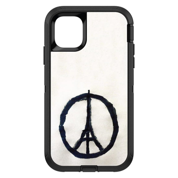 DistinctInk Custom SKIN / DECAL compatible with OtterBox Defender for iPhone 11 Pro MAX (6.5" Screen) - Paris Peace Symbol - Show Your Love of Paris