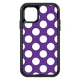 thumbnail image 1 of DistinctInk Custom SKIN / DECAL compatible with OtterBox Defender for iPhone 11 Pro MAX (6.5" Screen) - White & Purple Polka Dots, 1 of 5