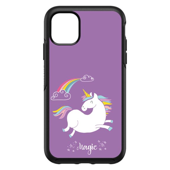 DistinctInk Custom SKIN / DECAL compatible with OtterBox Symmetry for iPhone 11 (6.1" Screen) - Unicorn - Rainbown - Magic - Purple