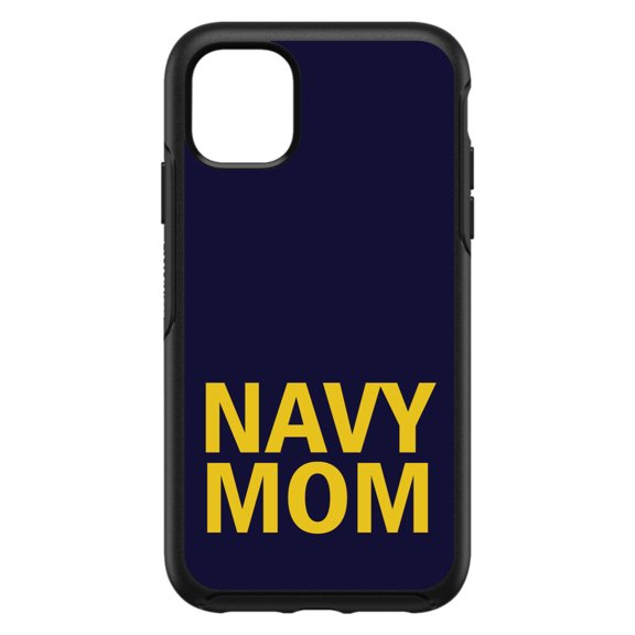 DistinctInk Custom SKIN / DECAL compatible with OtterBox Symmetry for iPhone 11 (6.1" Screen) - Yellow Navy Mom - Show Your Support for the Navy