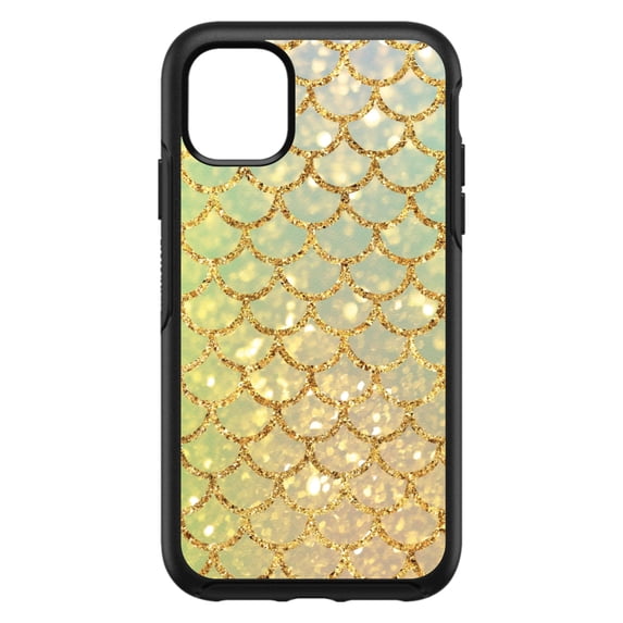 DistinctInk Custom SKIN / DECAL compatible with OtterBox Symmetry for iPhone 11 Pro (5.8" Screen) - Gold Green Mermaid Scales