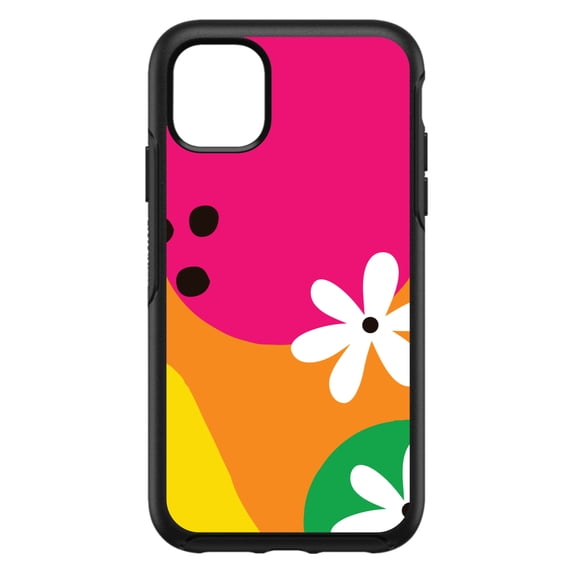 DistinctInk Custom SKIN / DECAL compatible with OtterBox Symmetry for iPhone 11 Pro (5.8" Screen) - Summer Vibes Bold Flower Orange Pink Yellow