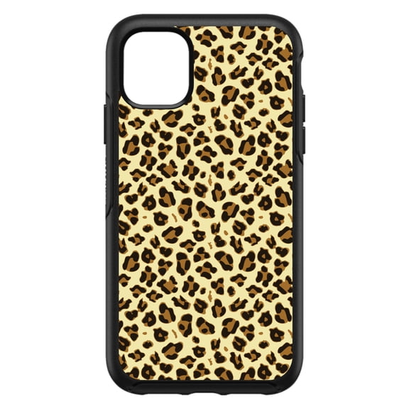 DistinctInk Custom SKIN / DECAL compatible with OtterBox Symmetry for iPhone 11 Pro MAX (6.5" Screen) - Black Beige Tan Leopard Skin Spots