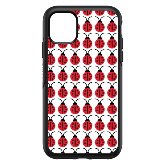 DistinctInk Custom SKIN / DECAL compatible with OtterBox Symmetry for iPhone 11 Pro MAX (6.5" Screen) - Red White Black Lady Bugs