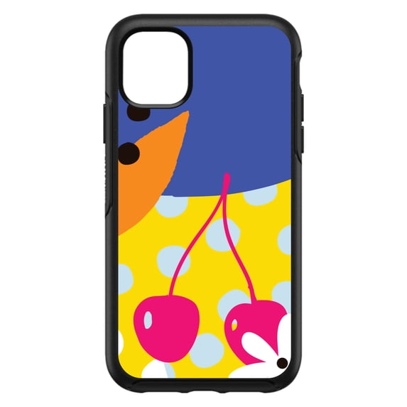 DistinctInk Custom SKIN / DECAL compatible with OtterBox Symmetry for iPhone 11 Pro MAX (6.5" Screen) - Summer Vibes Bold Flower Chery Pink Yellow