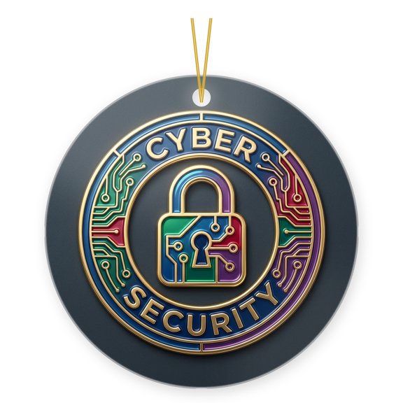 DistinctInk Cybersecurity Specialist Ornament, IT Tech Christmas Gift