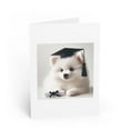 thumbnail image 1 of DistinctInk Greeting Card / Note Card - American Eskimo Dog Puppy Graduation - PACK of 50, 1 of 7