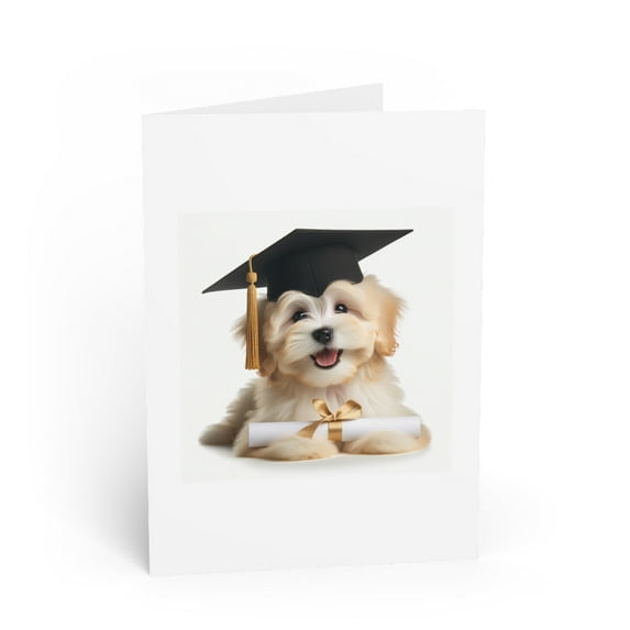 DistinctInk Greeting Card / Note Card - Havanese Puppy Graduation - PACK of 10