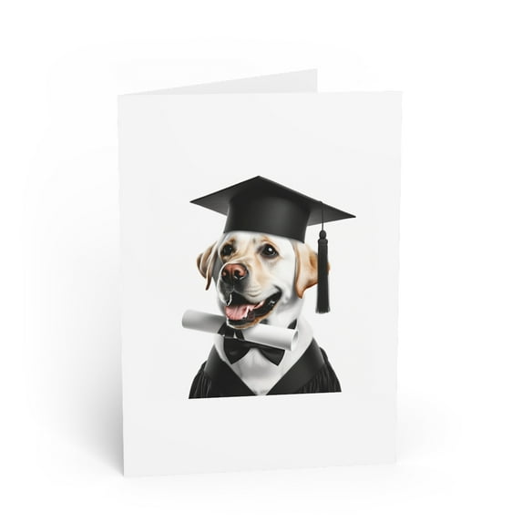 DistinctInk Greeting Card / Note Card - Labrador Retriever Graduation - PACK of 5