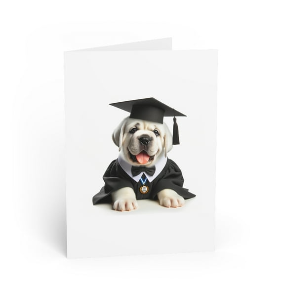 DistinctInk Greeting Card / Note Card - Mastiff Puppy Graduation - PACK of 5