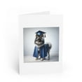 thumbnail image 1 of DistinctInk Greeting Card / Note Card - Norwegian Elkhound Graduation - PACK of 3, 1 of 7