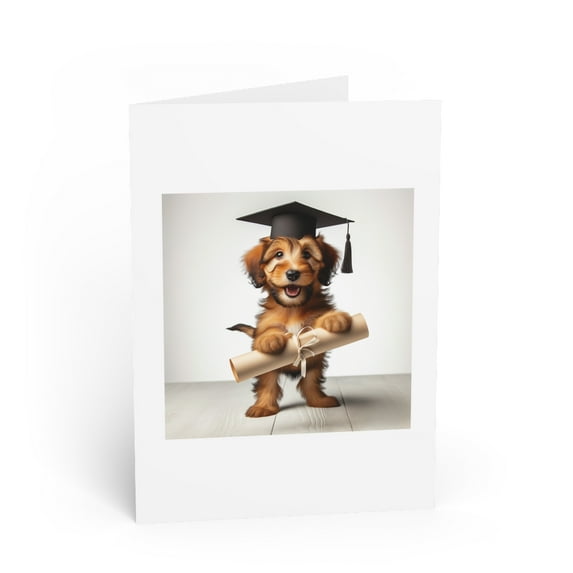 DistinctInk Greeting Card / Note Card - Otterhound Puppy Graduation - PACK of 100