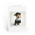 thumbnail image 1 of DistinctInk Greeting Card / Note Card - Russell Terrier Graduation - PACK of 25, 1 of 7