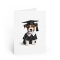 thumbnail image 1 of DistinctInk Greeting Card / Note Card - Russell Terrier Puppy Graduation - PACK of 3, 1 of 7