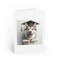 thumbnail image 1 of DistinctInk Greeting Card / Note Card - Siberian Huskie Graduation - PACK of 5, 1 of 7