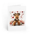 thumbnail image 1 of DistinctInk Greeting Card / Note Card - Valentine's Day Airedale Terrier Puppy - PACK of 5, 1 of 7