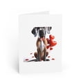 thumbnail image 1 of DistinctInk Greeting Card / Note Card - Valentine's Day Great Dane - PACK of 5, 1 of 7