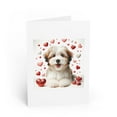 thumbnail image 1 of DistinctInk Greeting Card / Note Card - Valentine's Day Havanese Puppy - PACK of 1, 1 of 7